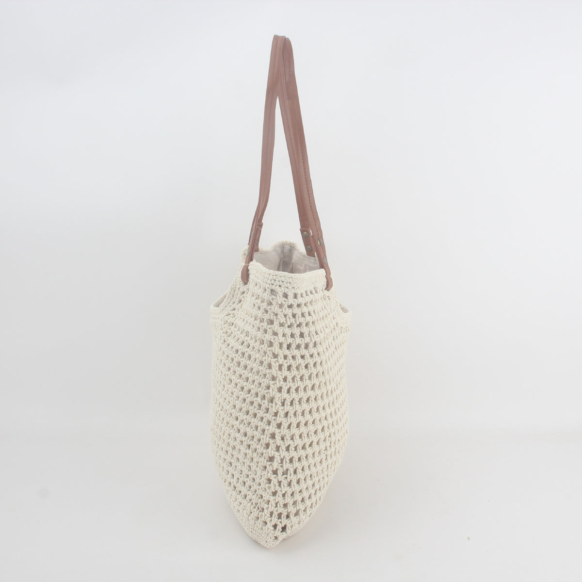 Casual Large Capacity Shoulder Cotton Woven Bag New Arrival Hollow Mesh Tote Bag Seaside Holiday Beach Bag for Women