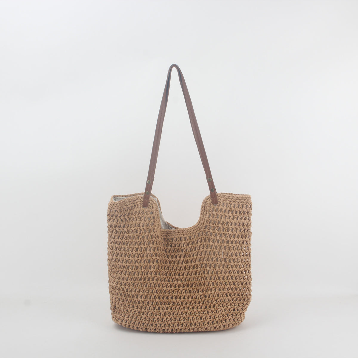 Casual Large Capacity Shoulder Cotton Woven Bag New Arrival Hollow Mesh Tote Bag Seaside Holiday Beach Bag for Women