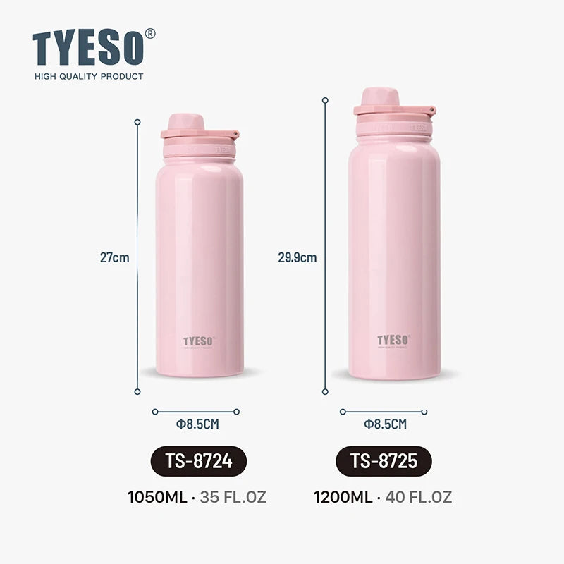 TYESO Stainless Steel Thermal Cup Car Insulated Flask Water Tumbler for Outdoor Sports Thermos Bottle Travel Vacuum Flasks