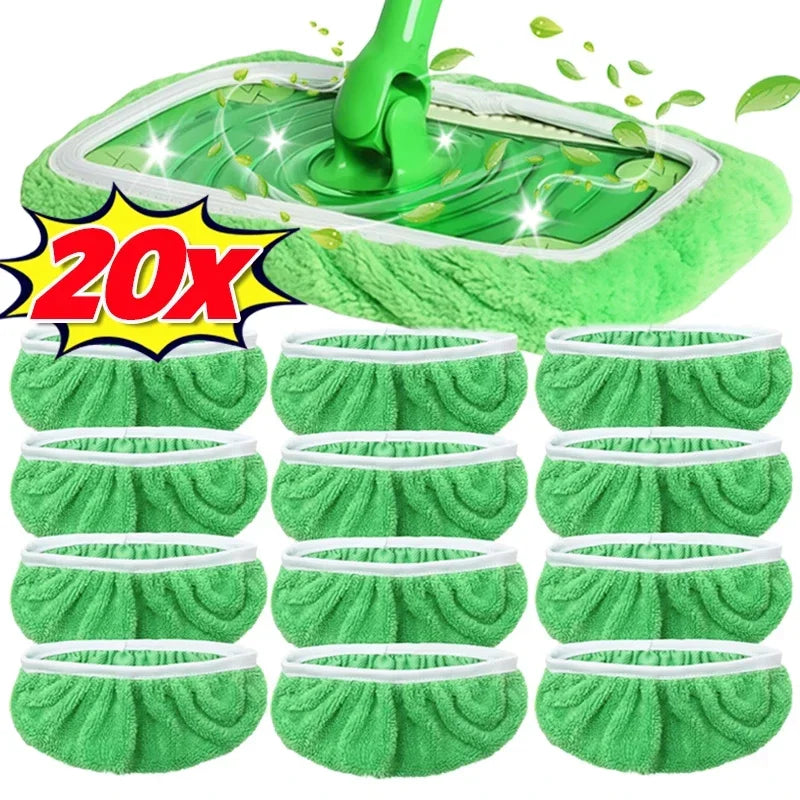 Reusable Microfiber Mop Pads Wet & Dry Cleaning Cloths Furniture Flooring Mop Head Replacement Washable Rag Towels Cleaner Tools