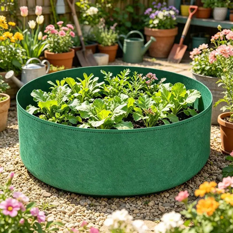 Eco-friendly Garden Grow Bags 1Pcs Circular Large Felt Planting Pot Non-toxic Planter for Home Vegetable Fruit Horticulture