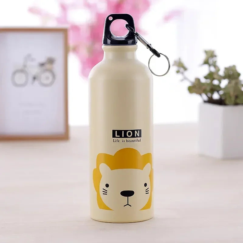 500ML Cartoon Aluminum Water Bottle Cute Animal Print  Stainless Steel Water Bottle with Lid Insulated Mug Coffee Mug