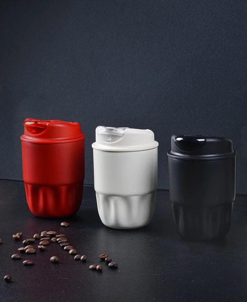 260ML 450ML  Thermal Coffee Mug Leakproof Portable Travel Tumbler with Lid Stainless Steel Cup for Car Work Hot Cold Drink