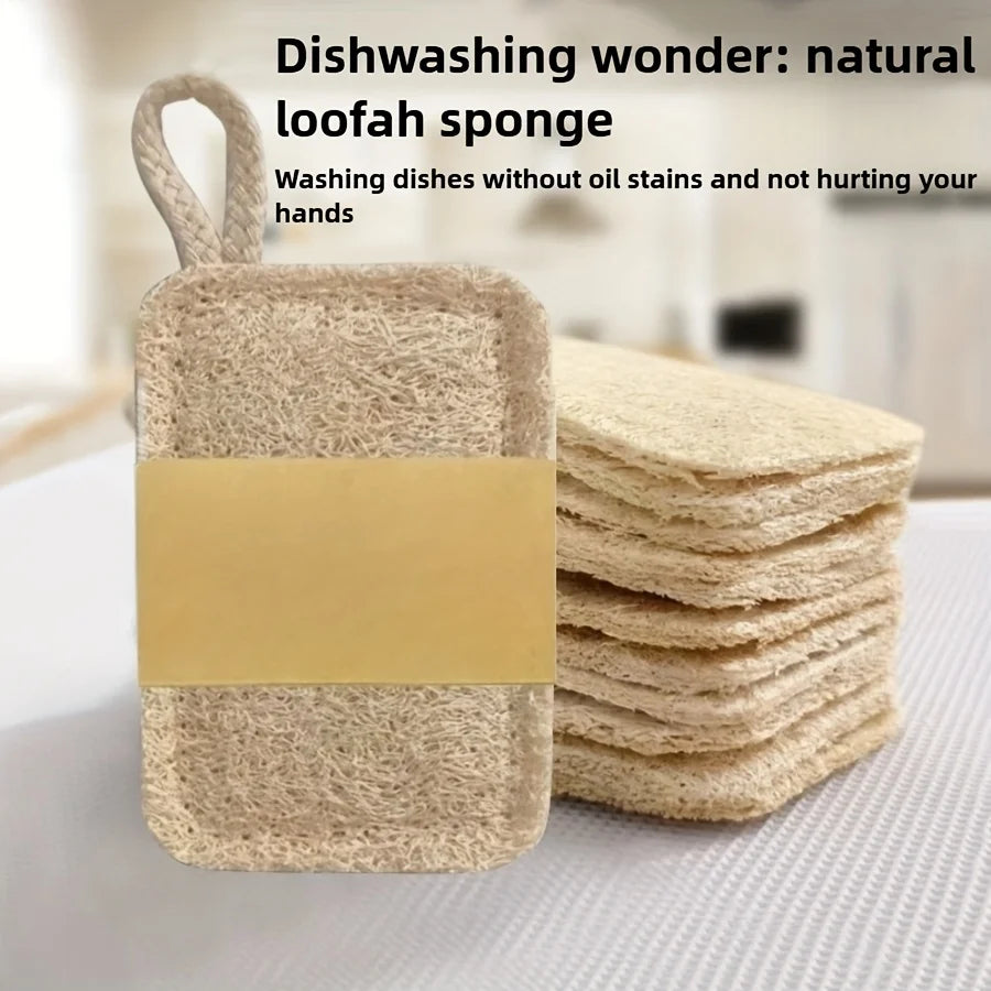 5-Pack Natural Fiber Dish Brushes, Non-Scratch Ergonomic Cleaning Tools for Kitchen & Bathroom, Bamboo Fiber Cleaning Pads