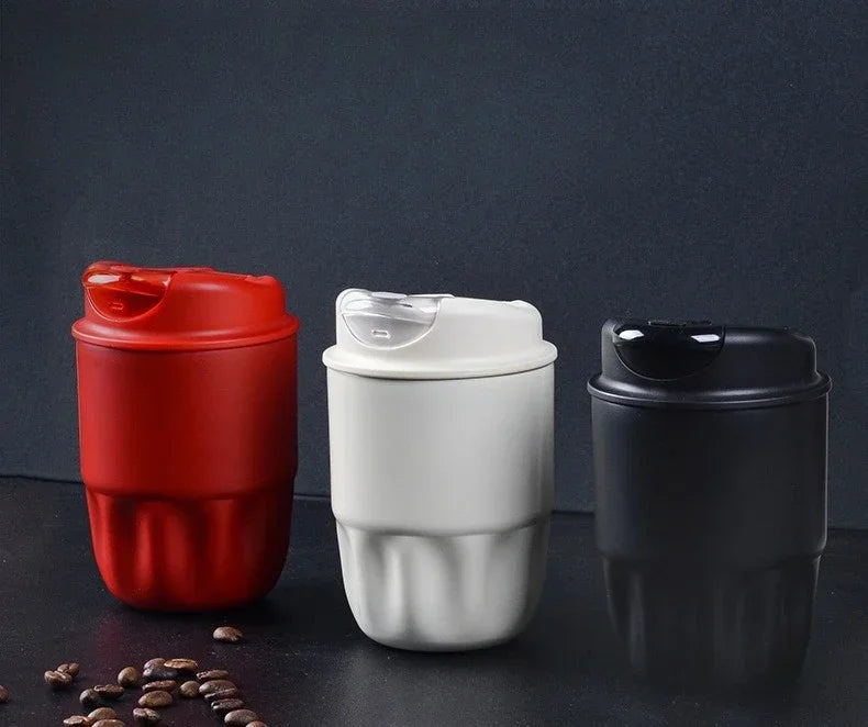 260ML 450ML  Thermal Coffee Mug Leakproof Portable Travel Tumbler with Lid Stainless Steel Cup for Car Work Hot Cold Drink