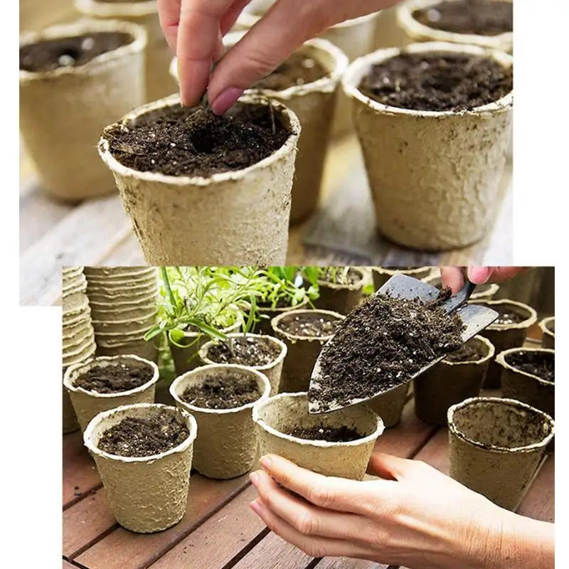 Eco-Friendly Biodegradable Plant Pots  Pulp Seedling Starter Cups Breathable for Healthy Plant Growth Balcony Garden