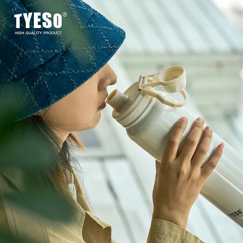 TYESO Stainless Steel Thermal Cup Car Insulated Flask Water Tumbler for Outdoor Sports Thermos Bottle Travel Vacuum Flasks