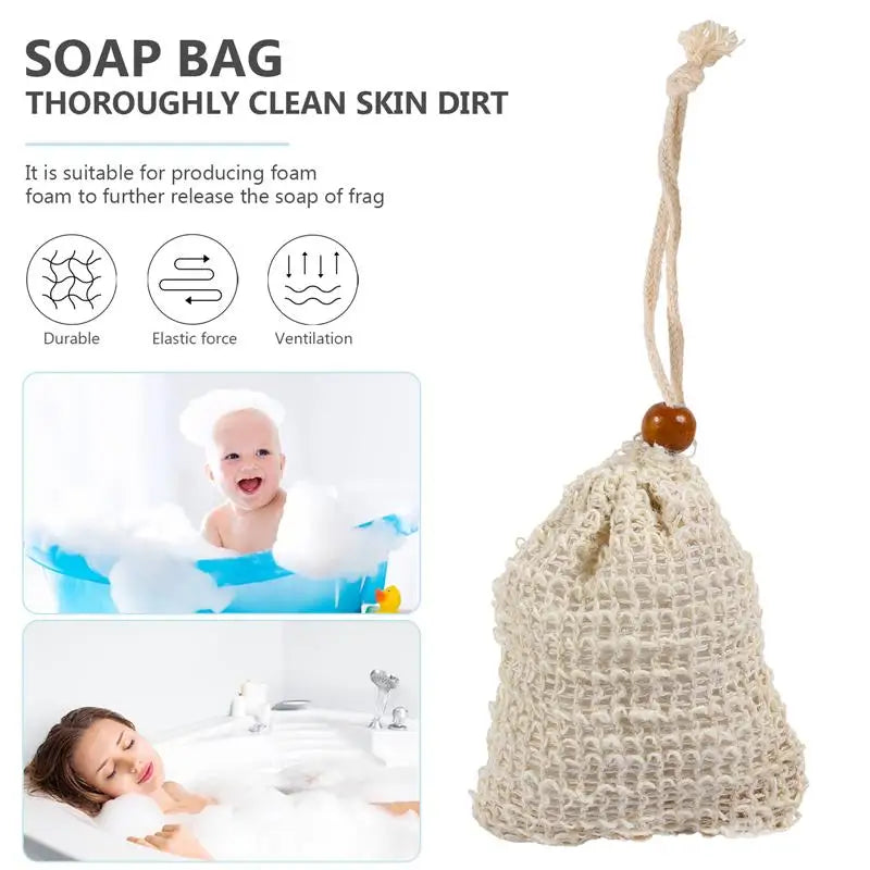 30 Pack Exfoliating Soap Bag Natural Soap Saver Pouch Bag for Shower Reusable Bath Soap Bags with Drawstring Bubble Foam Pocket
