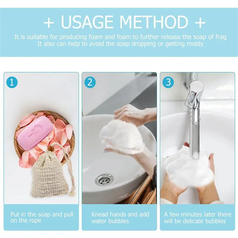 30 Pack Exfoliating Soap Bag Natural Soap Saver Pouch Bag for Shower Reusable Bath Soap Bags with Drawstring Bubble Foam Pocket