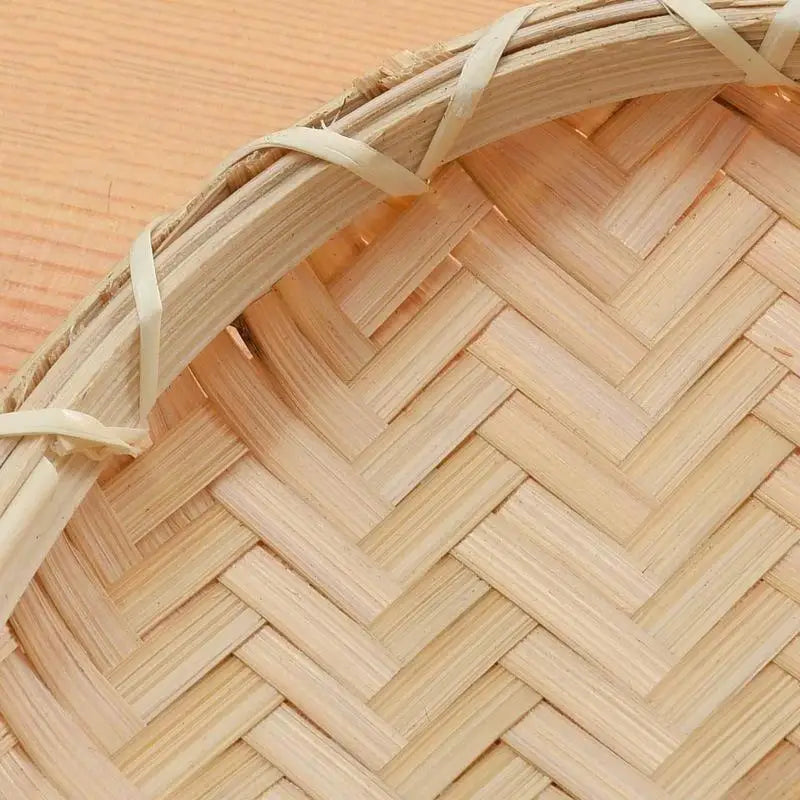 Hand‑Woven Natural Bamboo Tray Sturdy Eco‑Friendly for Food Serving Storage and Home Decoration