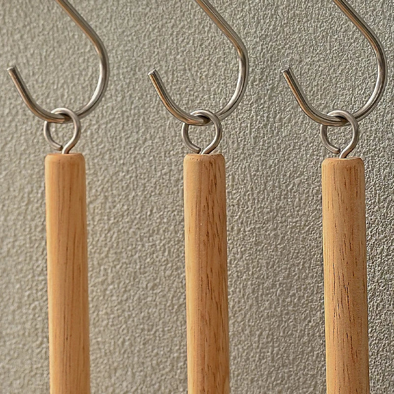 Eco-Friendly Wooden Long Handle Cleaning Brush - Detachable Natural Bristle Head for Pots Bowls, Non-Scratch Kitchen Tool