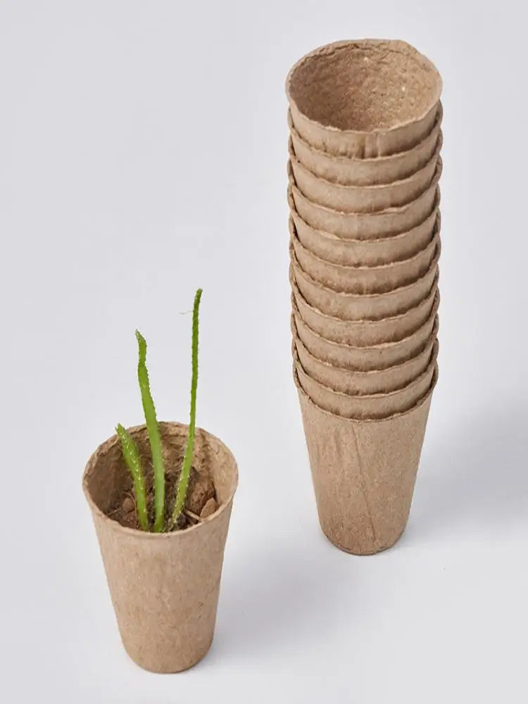 Eco-Friendly Biodegradable Plant Pots  Pulp Seedling Starter Cups Breathable for Healthy Plant Growth Balcony Garden