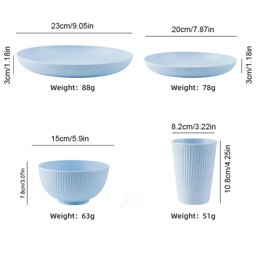 6Pcs Green Washable Wheat Straw Cups Durable Reusable Cups for Water Milk Tea Coffee - Eco-Friendly BPA-Free Dishwasher Safe