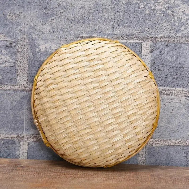 Hand‑Woven Natural Bamboo Tray Sturdy Eco‑Friendly for Food Serving Storage and Home Decoration