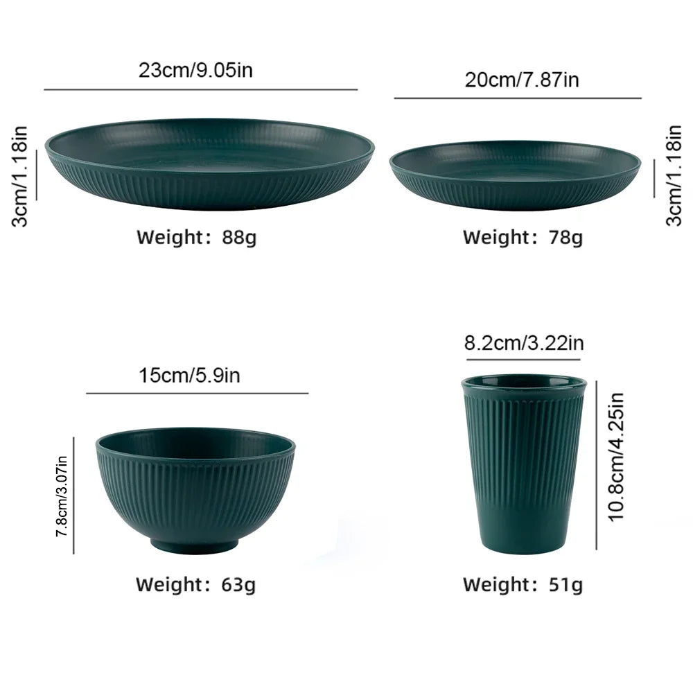 6Pcs Green Washable Wheat Straw Cups Durable Reusable Cups for Water Milk Tea Coffee - Eco-Friendly BPA-Free Dishwasher Safe
