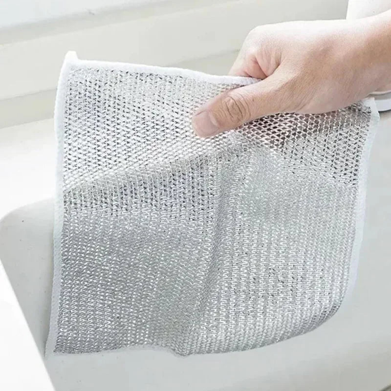 Dishcloth for Kitchen Magic Towel Kitchen Cloths Thickened Microfiber Wash Cloth Wire Dishwashing Rag Scouring Pad Cleaning Tool