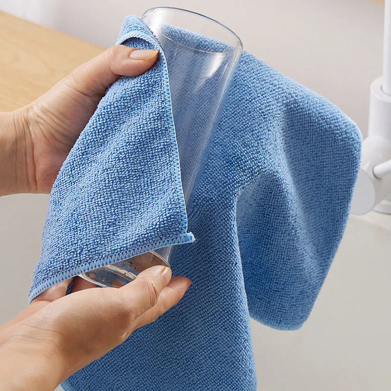 1-50pcs Microfiber Cleaning Cloth Dishwashing Cloth Household Rag Kitchen Bathroom Cleaning Towel Durable Absorbent Towel
