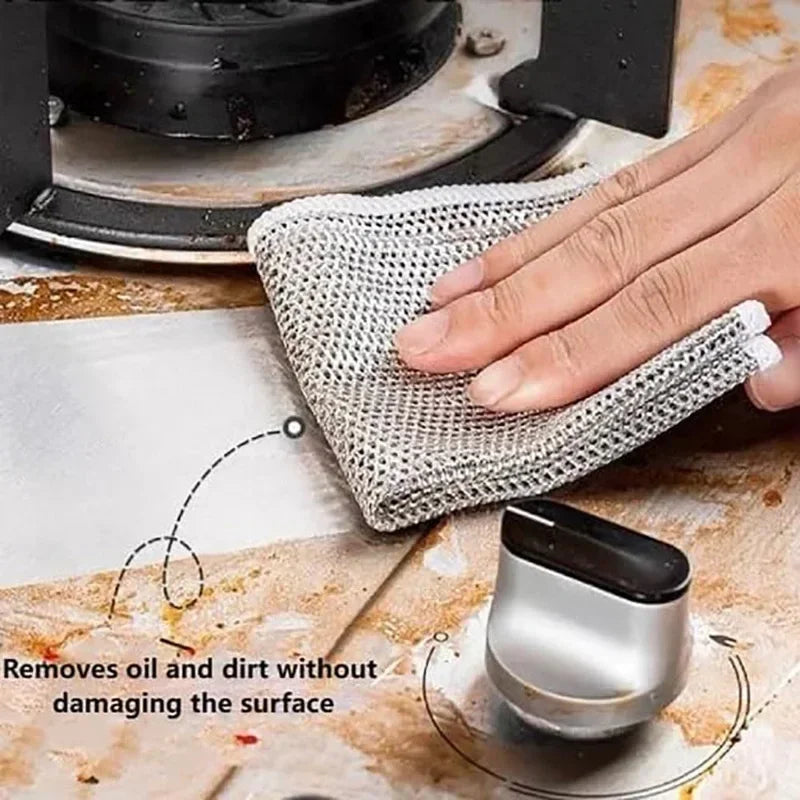 30PCS Magic Cleaning Cloth Thickened Double -sided Metal Steel Wire Rags Kitchen Dish Pot Washdishing Cloths Towel Clean Tools