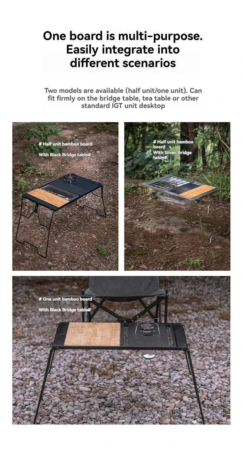 CAMPINGMOON Bamboo Board BBQ CK-P25 Portable Bbq Accessories Outdoor Camping IGT Wooden Table Top Dish Food d Tray