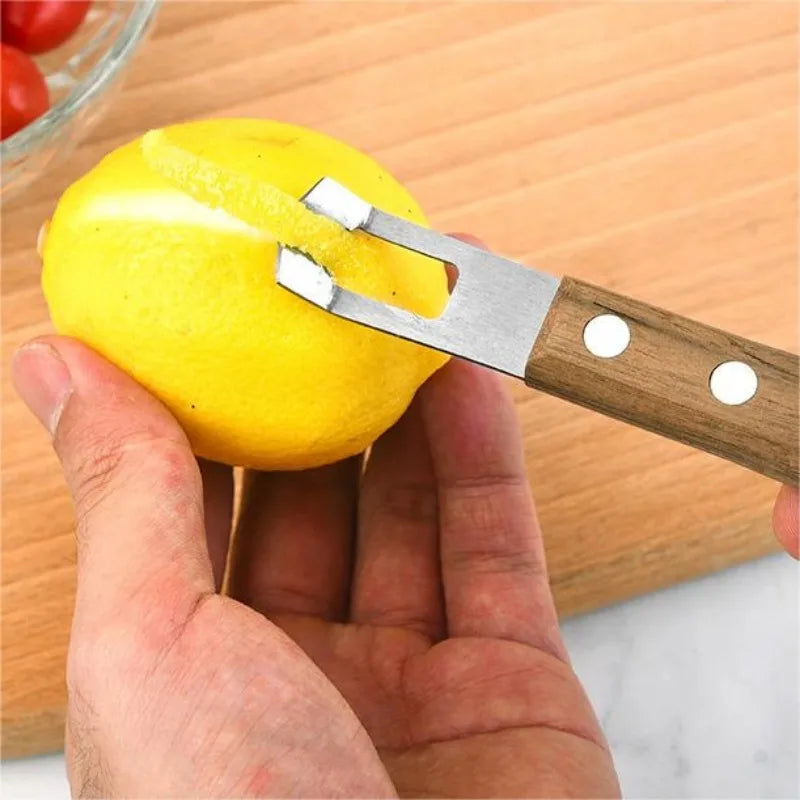 1PC Lemon Peeler Corrosion-resistant Fruit Peeler Eco-friendly Rust-proof Wood Handle Kitchen Tool Paring Knife Kitchen Gadgets