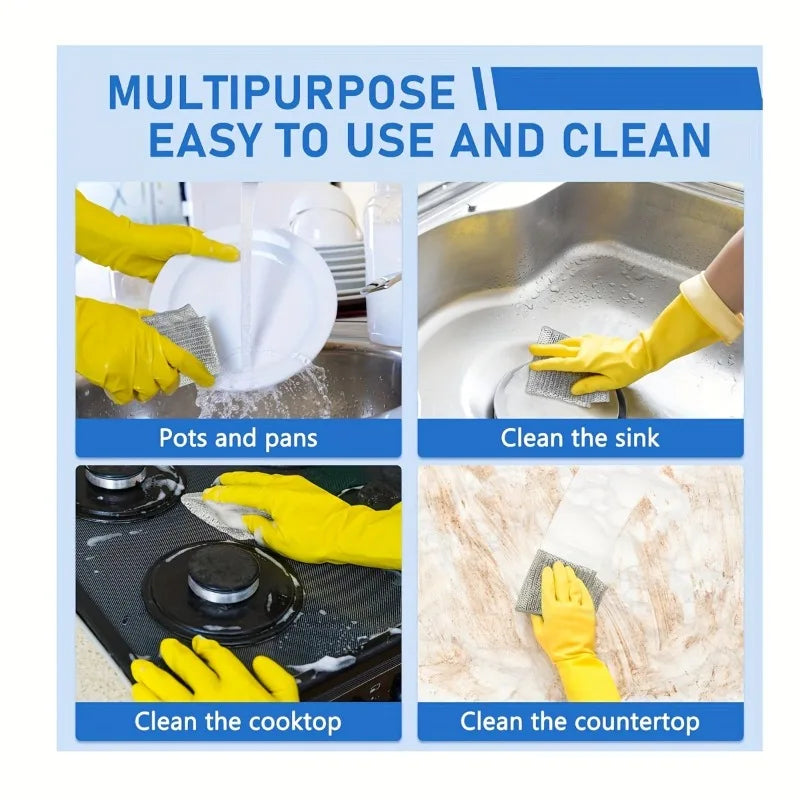 30PCS Magic Cleaning Cloth Thickened Double -sided Metal Steel Wire Rags Kitchen Dish Pot Washdishing Cloths Towel Clean Tools