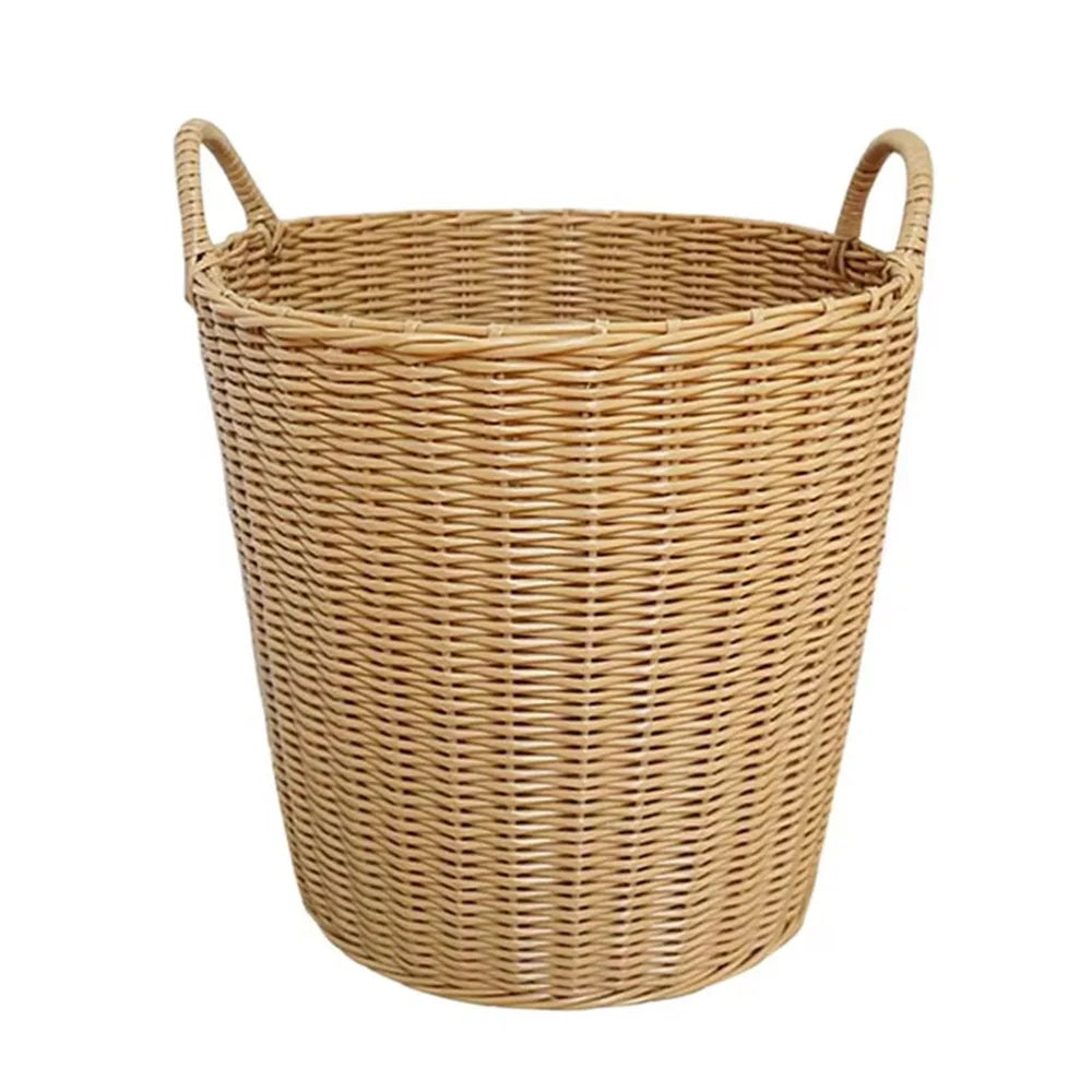 New Foldable Laundry Basket Woven Rattan-Style Toys Storage Basket Wicker Baskets