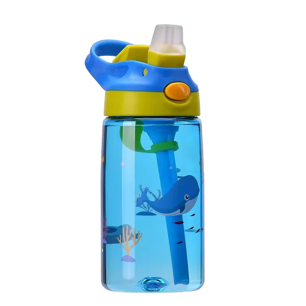 Kids Insulated 316 Stainless Steel Water Bottle with Straw, BPA-Free Sports Metal Water Bottle for Home, Office or Car, 14 OZ