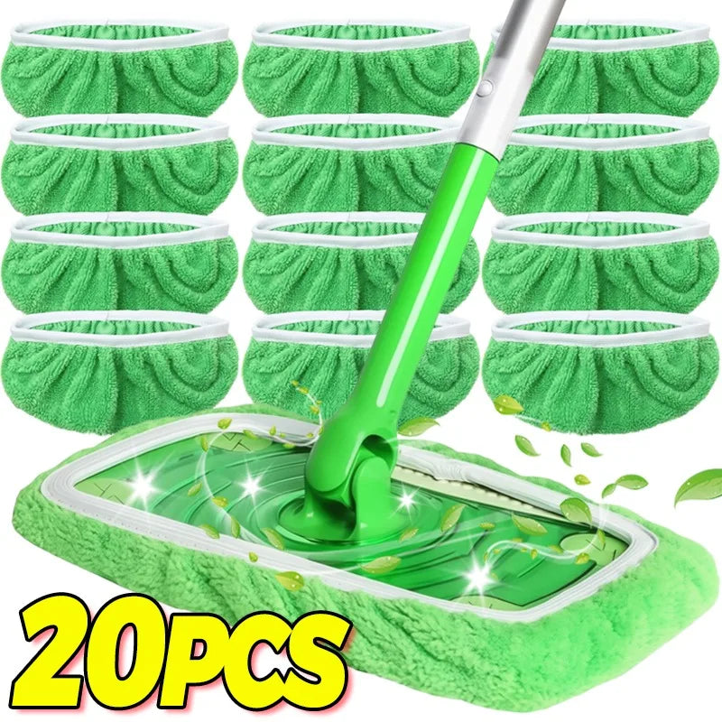 Reusable Microfiber Mop Pads Wet & Dry Cleaning Cloths Furniture Flooring Mop Head Replacement Washable Rag Towels Cleaner Tools