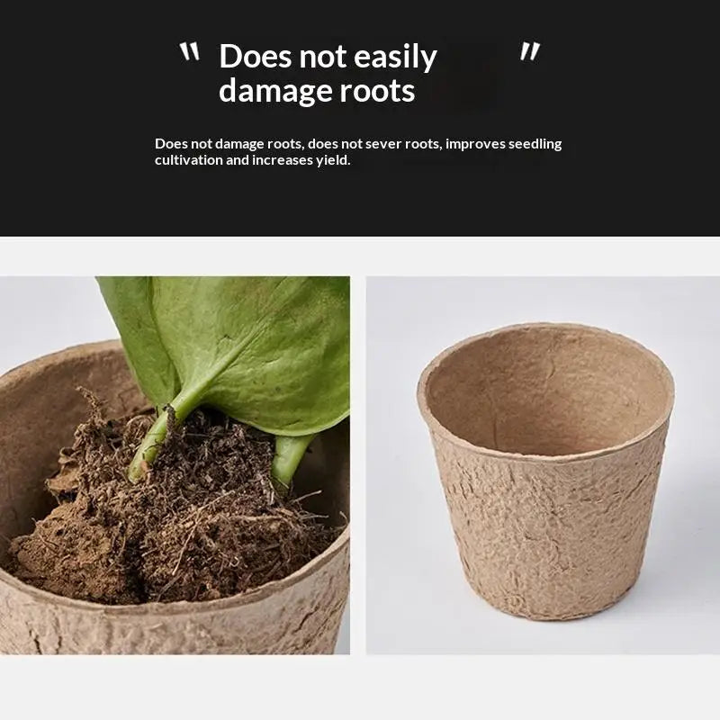 Eco-Friendly Biodegradable Plant Pots  Pulp Seedling Starter Cups Breathable for Healthy Plant Growth Balcony Garden