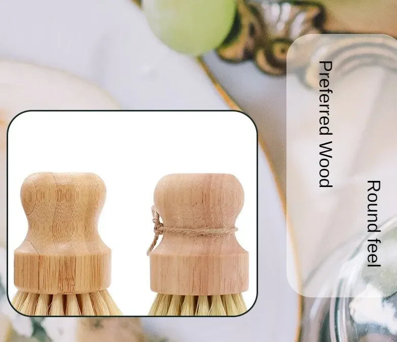 2pcs Dish Brush Kitchen Cleaning Brush Wooden Dish Brush with Natural Sisal and Coconut Durable Portable Eco Friendly Zero Waste
