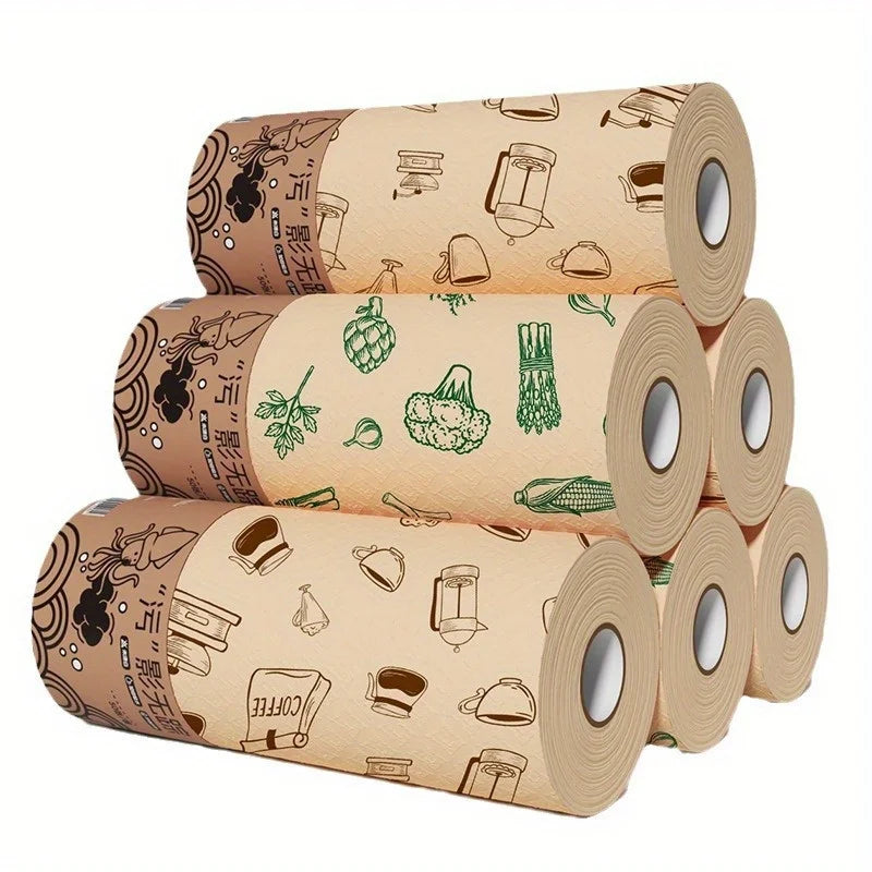 Reusable Washable Tearable Kitchen Cleaning Cloth Roll Antibacterial Microfiber Dish Towel for Household Cleaning