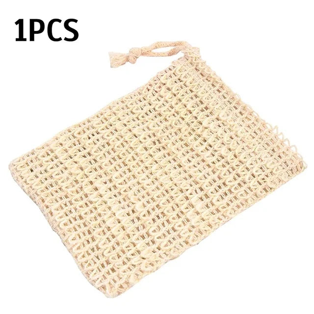 3/5Pcs Sisal Soap Saver Bag Exfoliating Mesh Pouch Eco Friendly Natural Zero Waste Foaming And Scrubbing Sisal Bag FOR Bathroom