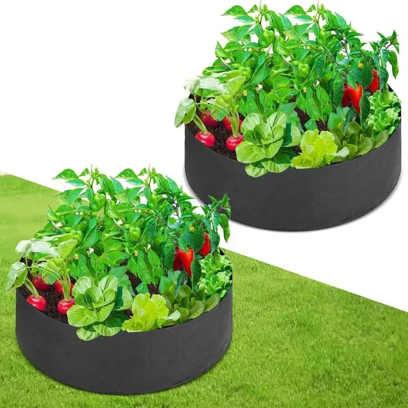 Eco-friendly Garden Grow Bags 1Pcs Circular Large Felt Planting Pot Non-toxic Planter for Home Vegetable Fruit Horticulture