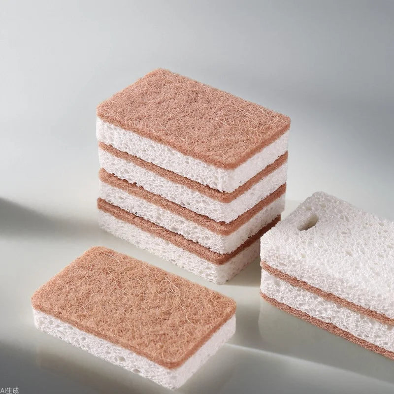 Eco Friendly Scrub Sponge Made Of Cellulose Coconut Sisal Wood Pulp Cotton Microfiber Safe