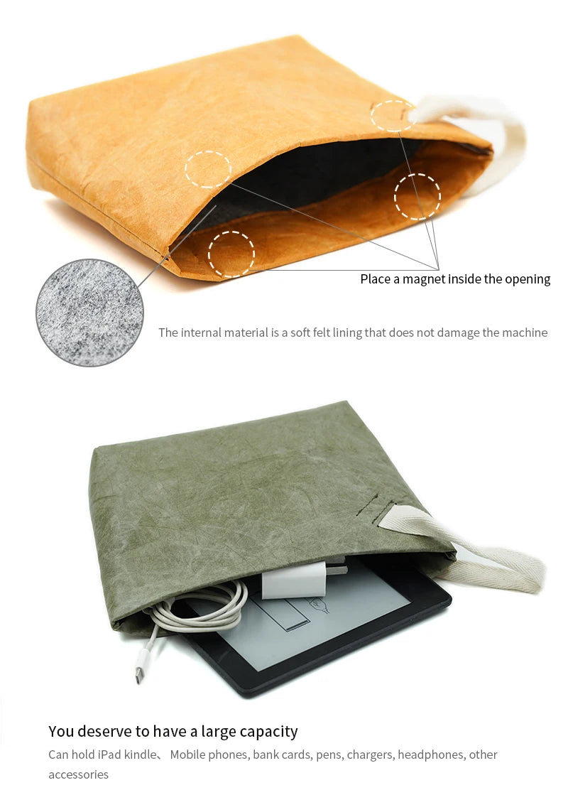 Eco-Conscious & Fashion Cosmetic Bag Lightweight Durable Retro Paper Makeup Bag A Good Travel Companion