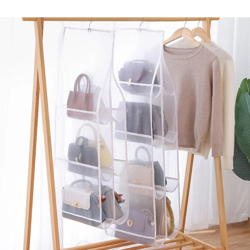 1/2Pcs Hanging Type Storage Bags for bag Organizer 3/4Layer Eco-Friendly Dust-proof Transparent bag organizer Storage Container