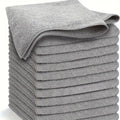 1/100PCS Gray Bamboo Charcoal Thickened Super Absorbent Dishcloth Anti-grease Kitchen Wiping Rags Microfiber Cleaning Cloths
