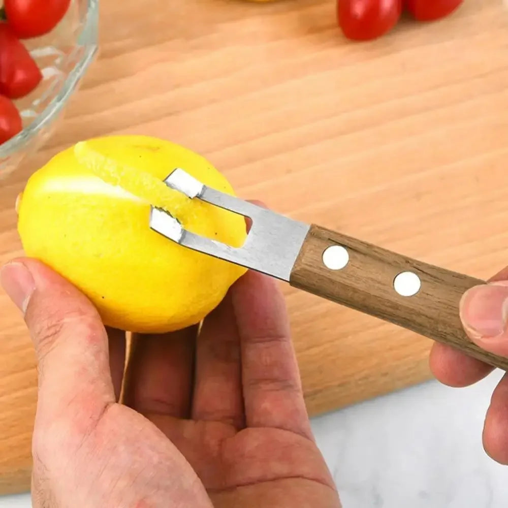 1PC Lemon Peeler Corrosion-resistant Fruit Peeler Eco-friendly Rust-proof Wood Handle Kitchen Tool Paring Knife Kitchen Gadgets