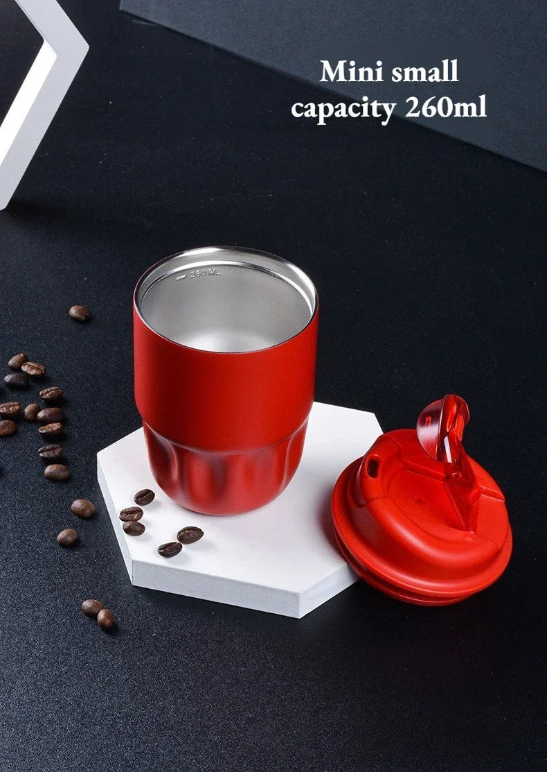 260ML 450ML  Thermal Coffee Mug Leakproof Portable Travel Tumbler with Lid Stainless Steel Cup for Car Work Hot Cold Drink