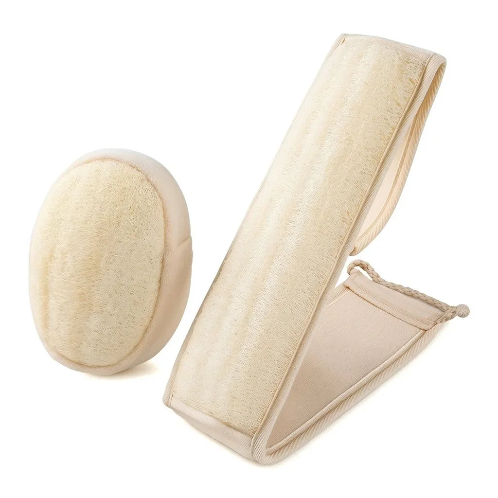 Natural Loofah Back Scrubber Dual Sided Exfoliating Bath Sponge for Deep Cleansing Shower Men Women