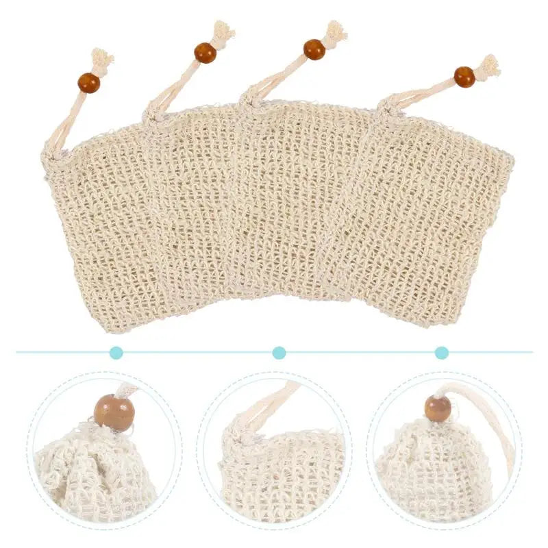 30 Pack Exfoliating Soap Bag Natural Soap Saver Pouch Bag for Shower Reusable Bath Soap Bags with Drawstring Bubble Foam Pocket