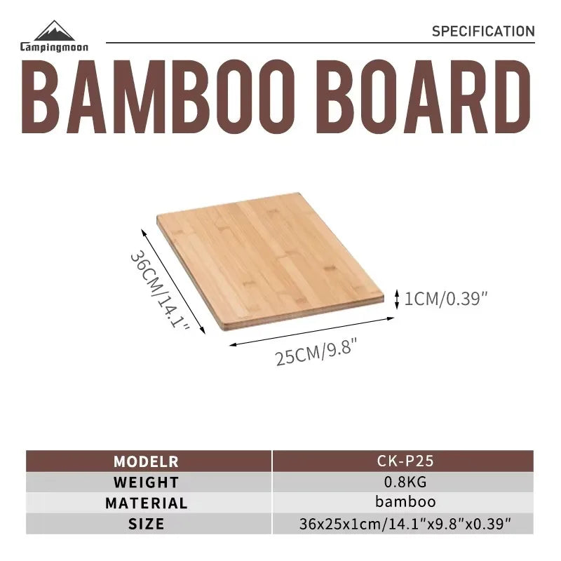 CAMPINGMOON Bamboo Board BBQ CK-P25 Portable Bbq Accessories Outdoor Camping IGT Wooden Table Top Dish Food d Tray