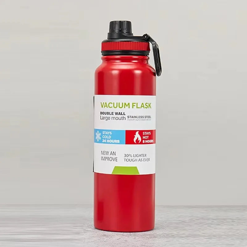 Insulated Stainless Steel Thermal Bottle 600-1000ML Vacuum Flask for Sports and Car Travel, Keeps Beverages Hot & Cold