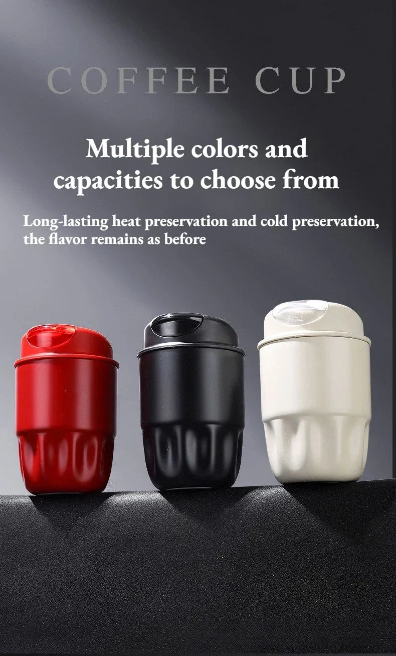 260ML 450ML  Thermal Coffee Mug Leakproof Portable Travel Tumbler with Lid Stainless Steel Cup for Car Work Hot Cold Drink