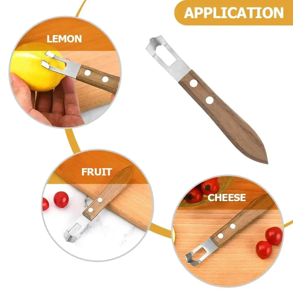 1PC Lemon Peeler Corrosion-resistant Fruit Peeler Eco-friendly Rust-proof Wood Handle Kitchen Tool Paring Knife Kitchen Gadgets