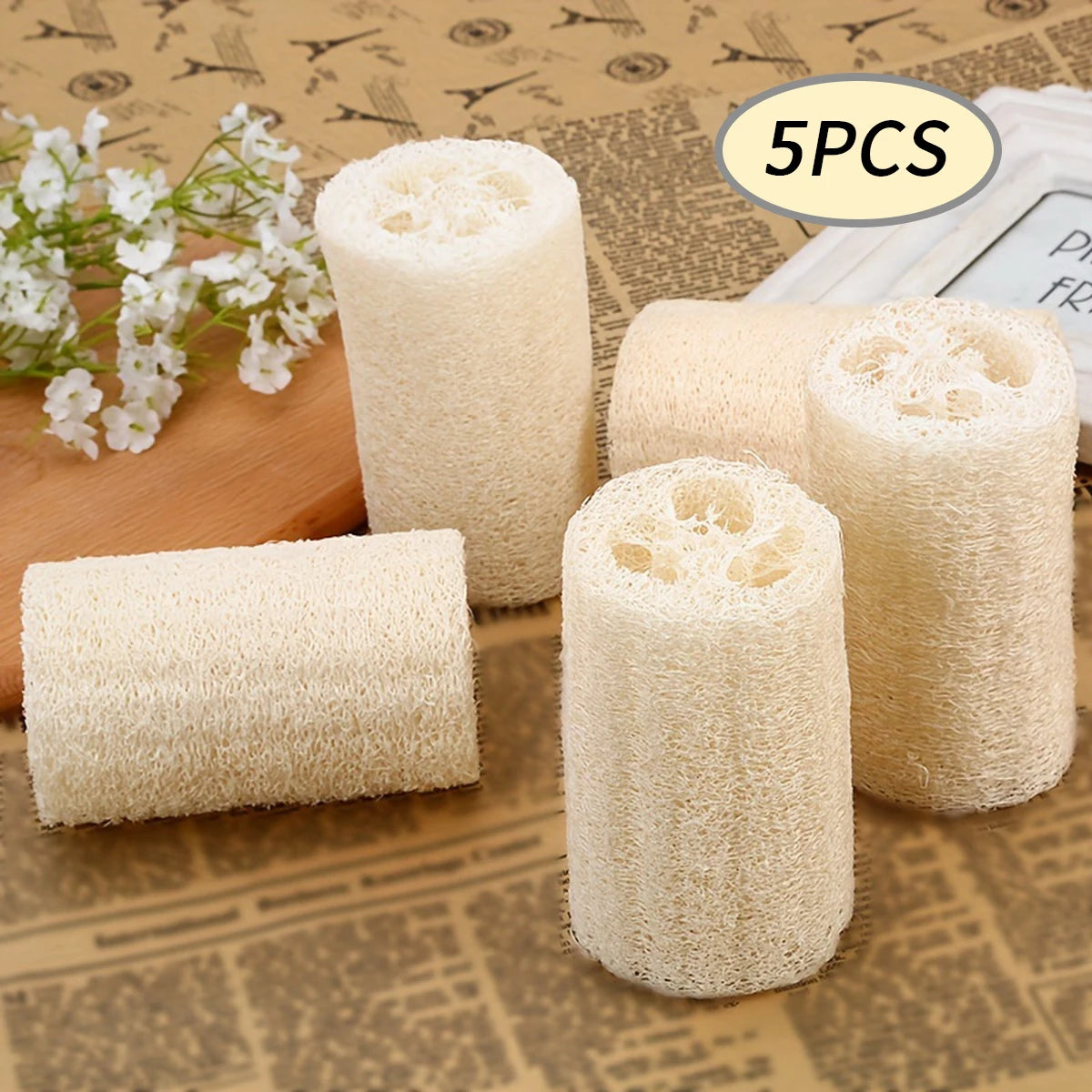 5/10/20pcs Natural Loofah Dishcloth Sponge Scrubber Scouring Pad Loofah Brush Pot Brush for Kitchen Cleaning Eco-Friendly