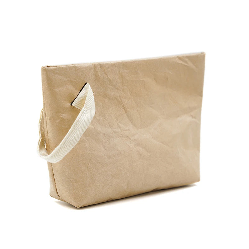 Eco-Conscious & Fashion Cosmetic Bag Lightweight Durable Retro Paper Makeup Bag A Good Travel Companion