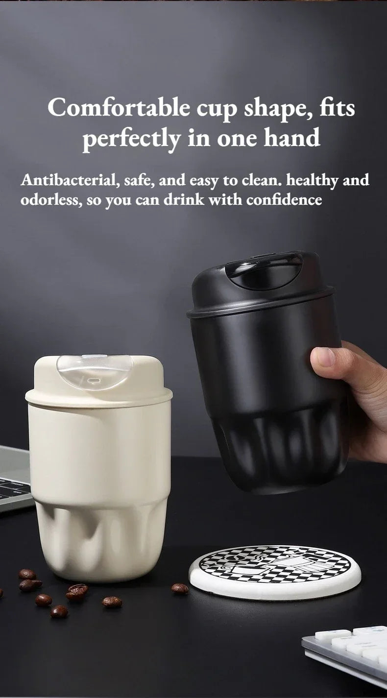 260ML 450ML  Thermal Coffee Mug Leakproof Portable Travel Tumbler with Lid Stainless Steel Cup for Car Work Hot Cold Drink