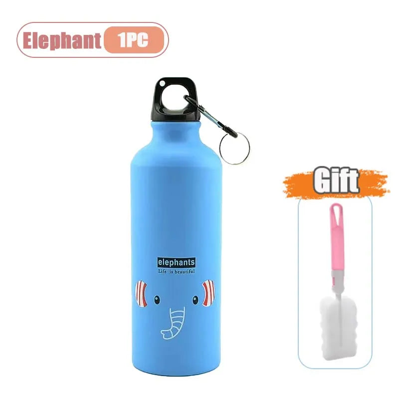 500ML Cartoon Aluminum Water Bottle Cute Animal Print  Stainless Steel Water Bottle with Lid Insulated Mug Coffee Mug