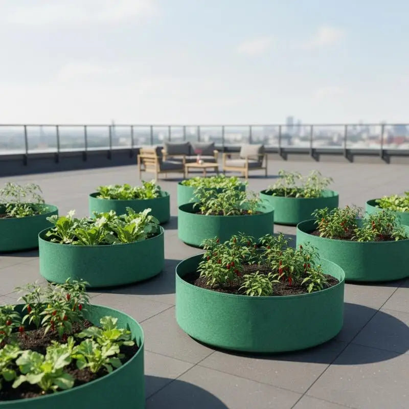 Eco-friendly Garden Grow Bags 1Pcs Circular Large Felt Planting Pot Non-toxic Planter for Home Vegetable Fruit Horticulture